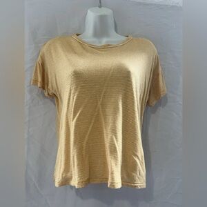 rag & bone Beige Striped Short Sleeve Tee